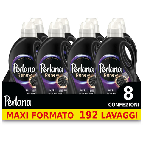 Perlana Renew Laine Noire, Détergent À Laver Pour Vêtements Noirs Et Foncés, Renouvelle Et Protège L'intensité De La Couleur, Lot De 24 Lavages Individuels