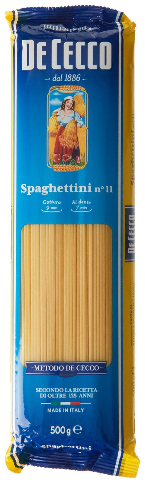 De Cecco Spaghettini, Pâtes De Semoule Digrano Duro, 500g