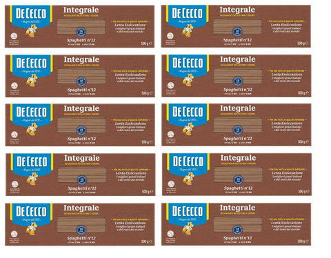 10x De Cecco Pasta Integrali Spaghetti N° 12 Pâtes Italiennes À Grains Entiers 500g