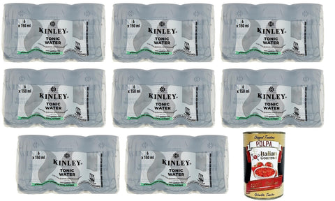 Kinley Tonic Water Lot De 48 Mini Boîtes Jetables De 150 Ml De Boisson Gazeuse Avec Un Goût Intense Et Rafraîchissant + Polpa Di Pomodoro Italian Gourmet Polpa Di Pomodoro 400 G