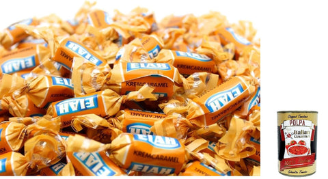 Elah Kremcaramel, Caramel Au Goût Caramel, Crème Caramel, Bonbons, Sucettes, 1 Kg + Italian Gourmet Polpa 400 G