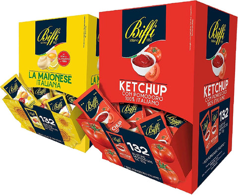 Salsa Biffi Kit Mayonnaise Et Ketchup Monoportion Sauces 264 Sachets De 10 G