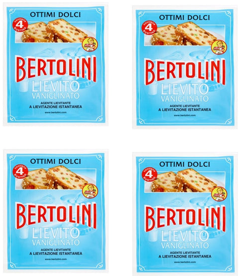 Bertolini : Levure De Vanille (Chaque Enveloppe 16 G, 4 Portions) – Lot De 4