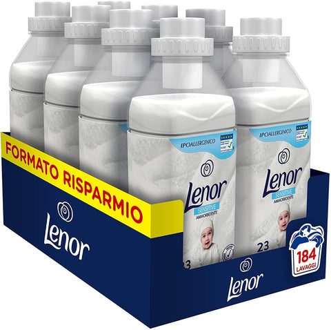 Lenor Adoucissant Machine À Laver Concentré, 184 Lavages (8 X 23), Parfum Délicat, Idéal Pour Les Peaux Sensibles, Idéal Pour Les Néonats, Hypoallergénique, Maxi Format