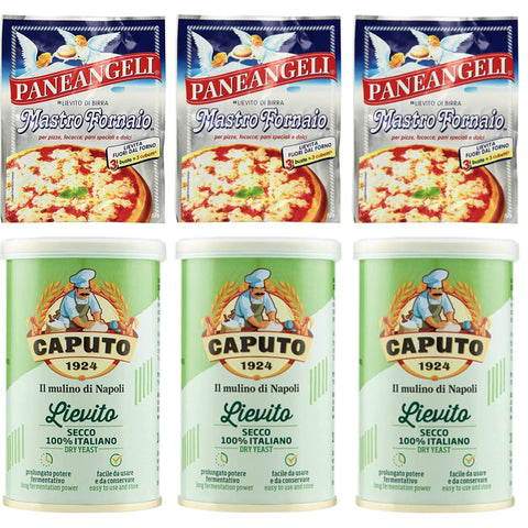 Paneangeli Lievito Lot De 3 Disques De Levure Degli Angeli + 3 Levures Caputo Lievito Secco 100 % Italienne 100 G