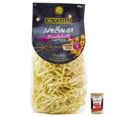 Oro Giallo Scialatielli Pâtes Italiennes À Base De Semoule De Blé Dur 500 G + Italian Gourmet Polpa Di Pomodoro Boîte De 400 G