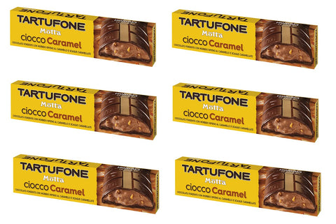 Lot De 6 Fondentes Motta Tartufone Cioccocaramel Cioccolato Con Ripieno Al Caramello E Scaglie Di Caramello Chocolat Noir Avec Garniture Caramel Et Flocons De Caramel 150 G