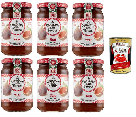 Le Conserve Della Nonna- Confetura Di Fichi Figues À Confiture 6 X 340 G + Italian Gourmet Polpa 400 G