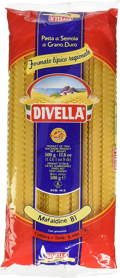 Lot De 20 Pâtes Divella 100 % Italiennes N° 81 Mafaldine 500 G