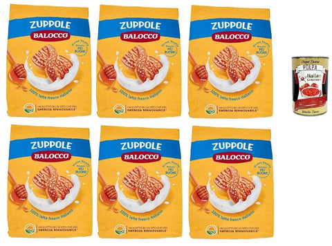 Balocco Zuppole, Biscuits Pour Le Petit Déjeuner, Biscuits Avec Du Lait Italien 100%, 6x 700g Biscuits Cookies Kuchen + Italian Gourmet Polpa 400g