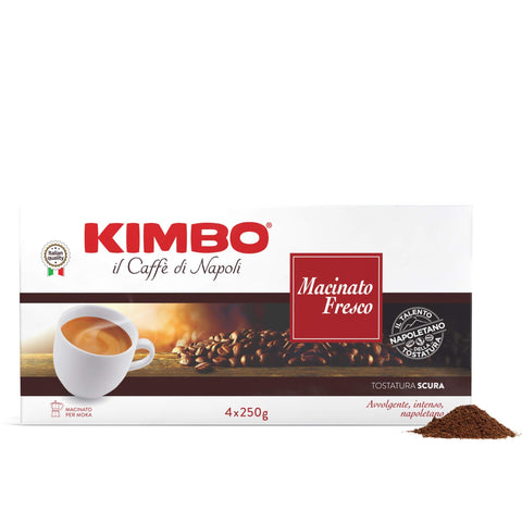 Kimbo - Caff, Macinato Fresco - 250g (Pacco Da 4)