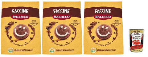Balocco Faccine Biscotti Con Cioccolato E Nocciole, Biscuits Au Chocolat Et Aux Noisettes, 3x 700g + Italian Gourmet Polpa 400g