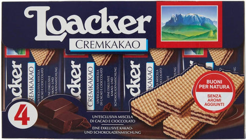 Loacker Lot De 6 Cubes Classiques Cremcacao Chocolat Râpe Biscuits Gaufres Multipack 4 X 45 G
