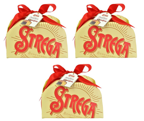 Alberti Strega Panettone Lot De 3 Gâteaux De Noël Avec Sultanines Et Écorces D'orange Confites, Remplis De Crème Strega 1 Kg