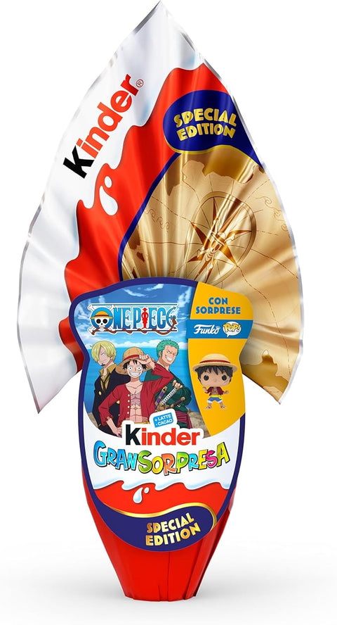 Kinder GranSorpresa Maxi One Piece Œuf de Pâques Funko Pop One Piece Surprise en chocolat au lait fin 220g