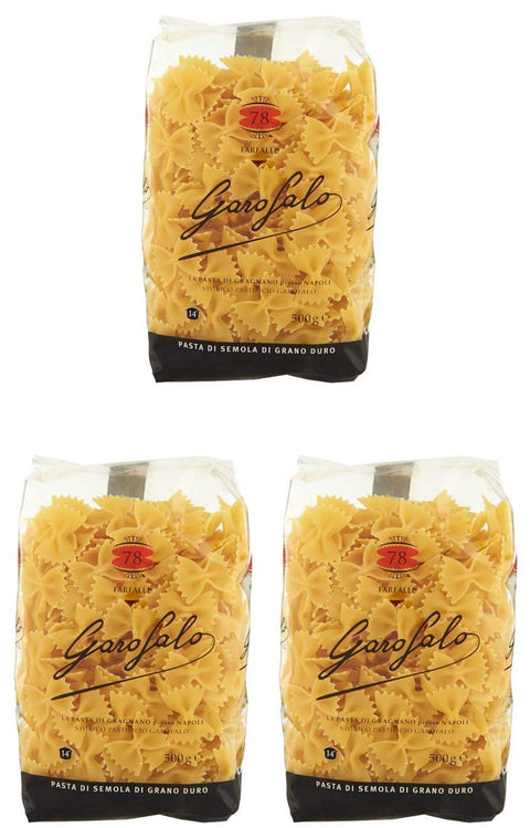 Garofalo Farfalle Rigati Lot De 3 Pâtes Courtes 500 G