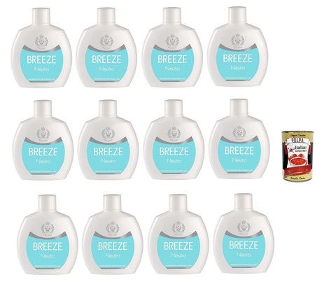 Breeze Neutro Squeeze Déodorant Sans Gaz Et Sans Sels D'aluminium Déodorant Parfumé 48 H 12 X 100 Ml + Italian Gourmet Polpa 400 G
