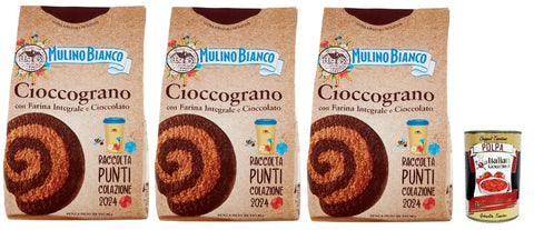 Mulino Bianco Cioccograno Biscotti Con Farina Integrale E Cioccolato, Biscuits À La Farine Complète Et Au Chocolat, Biscuits, Cookies, 3 X 330 G + Italian Gourmet Polpa 400 G