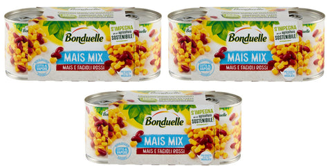 Lot De 3 Maïs Bonduelle - Mélange De Maïs - Fagioli Rossi - Maïs Doux Et Croustillant - Avec Haricots Rouges (3 X 170 G)