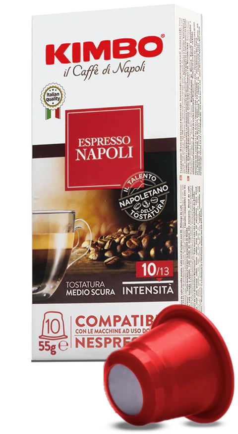 Kimbo Napoli - 100 Capsules Compatibles Avec Les Machines Nespresso®*- Intensité 10