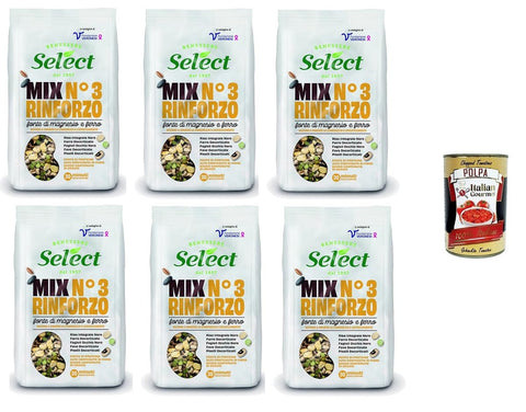 Select Mix N.3 Rinforzo Lot De 6 Sources De Magnésium Et De Fer 300 G + Italian Gourmet Polpa 400 G