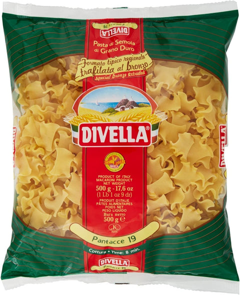 Lot De 20 Pâtes Divella 100 % Italiennes N° 19 Pantacce 500 G