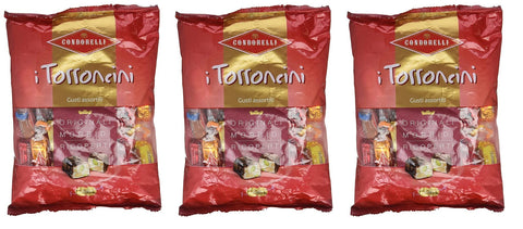3 X Condorelli I Torroncini Gusti Assortiti Torroncini Morbidi Ricoperti Gusto Cioccolato Fondente Nougat Doux Au Goût Chocolat Foncé 1 Kg