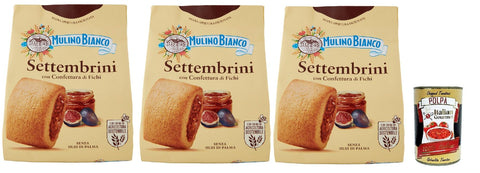 Mulino Bianco Settembrini, Biscotti Con Confettura Di Fichi, Biscuits À La Confiture De Figues, Buscuits Cookies, 3x 300g + Italian Gourmet Polpa 400g