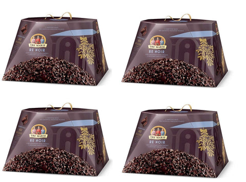 4x Tre Marie Panettone Re Noir Avec Du Chocolat Noir Extra Et Du Cacao Haché 900g