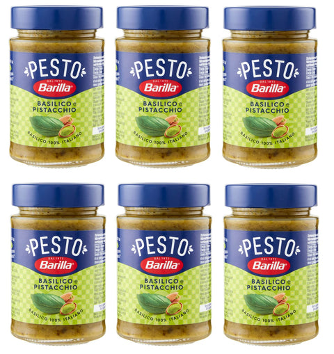 6x Barilla Pesto Basilico E Pistacchio Pesto Au Basilic Et Pistaches Fabriqués À Partir D'une Agriculture Durable 190g Sauce Italienne Sans Gluten