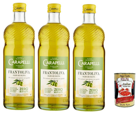 Carapelli Frantolina Olio Di Oliva Mélange D'huiles D'olive Raffinées Et D'huiles D'olive Vierges 3 X 1 L + Italian Gourmet Polpa 400 G