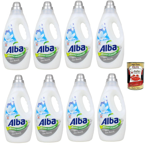 Alba Ammorbidente, Adoucissant Iris Et Fleurs Blanches, 33 Lavages, 8 X 1850 Ml + Italian Gourmet Polpa 400 G
