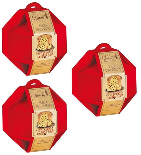 3x Le Cadeaux Sfera Red Passion Vanoir 955 gr - Panettone festif aux pépites de chocolat - Un cadeau de Noël unique