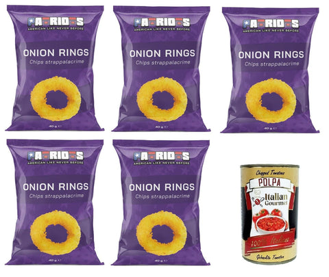 Patriots Onion Rings, Patatine Alla Cipolla Onion Rings, 5 X 40 G + Italian Gourmet Polpa 400 G