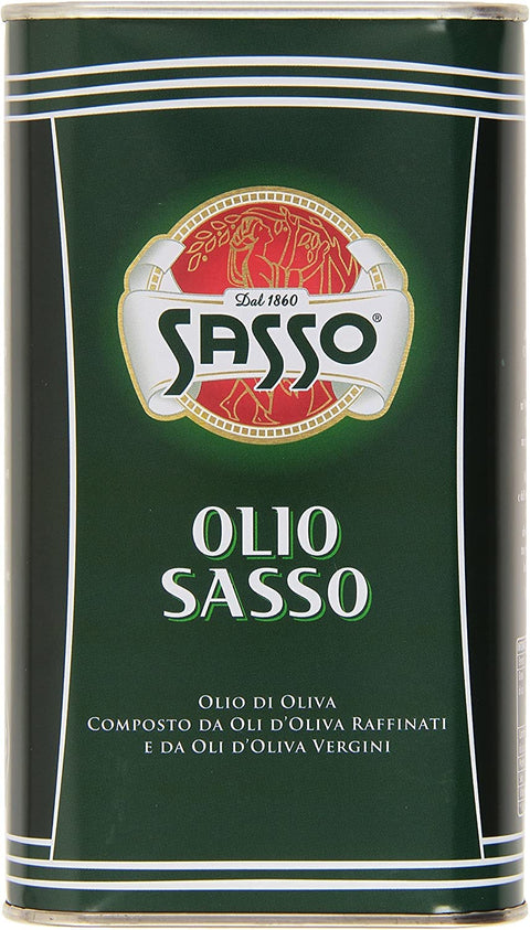 6 X Sasso Olio Extra Vierge D'oliva Huile D'olive 1 L 100% Italienne
