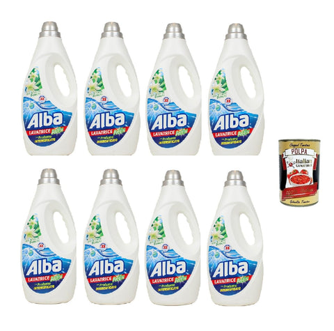 Alba Lavatrice Active Iris E Fiori Bianchi Lessive Liquide 33 Lavages 8 X 1850 Ml + Italian Gourmet Polpa 400 G