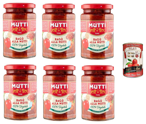 Lot De 6 Sauces Aux Légumes Mutti Ragù Alla Mutti Mutti 280 G + Pélati Italien Gourmet Pelati 400 G