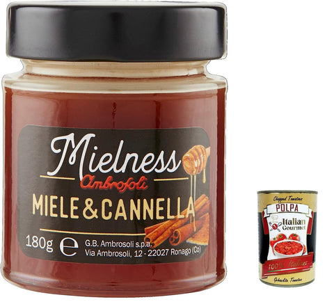 Ambrosoli Mielnsess Miele E Zenzero Lot De 12 Miels De Fleurs Avec Extrait De Gingembre 180 G + Polpa Italian Gourmet 400 G