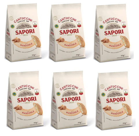 Sapori Cantuccini Toscani Igp Lot De 6 Sachets De 100 G Pour Tous Les Biscuits Aux Amandes