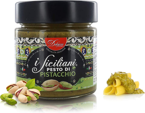Dolgam Pesto Di Pistacchio Lot De 3 Sauces De Cuisson À Pesto À Pistache Idéal Pour Assaisonner Les Premiers Plats 190 G En Verre De Sicile Avec 65 % Pistaches