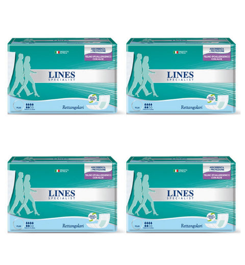 4 X Pannoloni Pour Adultes Rectangulles Lines Spécialist Avec Barrière Imperméable