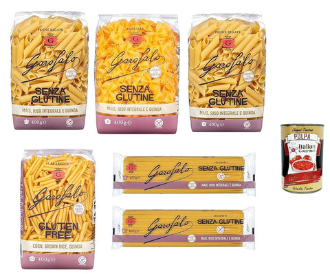 Test Set Pasta Pâches Senza Glutine -Sans Gluten, Pasta Gluten Free 6x 400g + Italian Gourmet Polpa 400g
