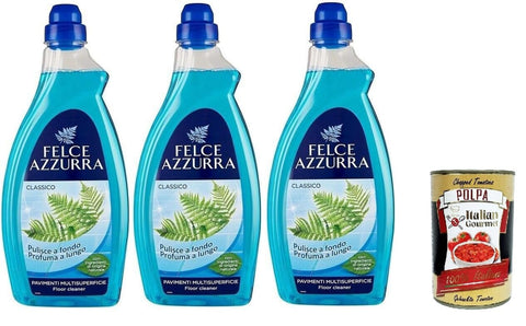 Felce Azzurra Casa Pavimenti Classico Detergente Per Pavimenti Classic Home Floors Lot De 3 Nettoyants Pour Sols 3 X 1 L + Italian Gourmet Polpa 400 G