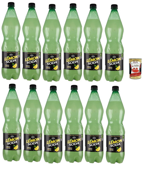 Lemonsoda, Lemon Soda De Boisson Gazeuse De Citron, Boisson Gazeuse Italienne À Aromatisation Au Citron, Animal De Compagnie, 12x 1lt + Italian Gourmet Polpa 400g