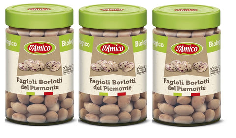 D'amico Fagioli Borlotti Del Piemonte Biologiques Borlotti Du Piémont Haricots Bouillis 310 G