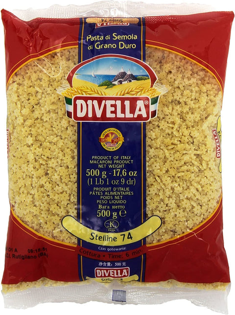 Lot De 20 Pâtes Divella 100 % Italiennes N° 74 Stelline 500 G
