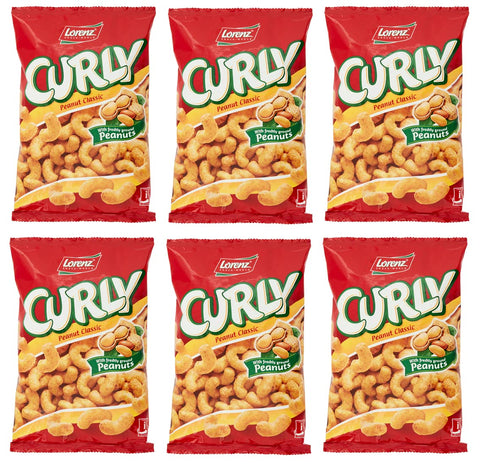 Lorenz Curly Peanut Classic Lot De 6 Boîtes De 60 G Avec Cacahuètes Fraîches