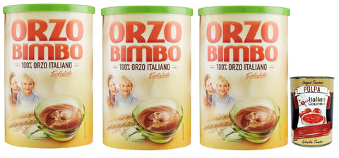 Orzo Bimbo, Orzo Solubile 100% Italiano, Orge Soluble À 100% Italienne, Istant Coffee, 3x 200g + Italian Gourmet Polpa 400g
