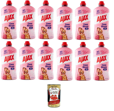 Ajax Casa Sicura Nettoyant Pour Sols 12 X 950 Ml + Italian Gourmet Polpa Di Pomodoro