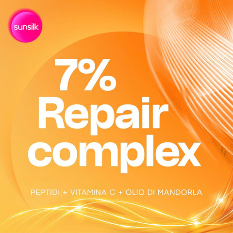 3x Sunsilk, Balsamo Riparazione Istantanea Après-shampoing réparateur dès la première utilisation* pour cheveux abîmés, formule enrichie à 7 % d'un complexe réparateur aux peptides, vitamine C et huile d'amande douce, 200 ml